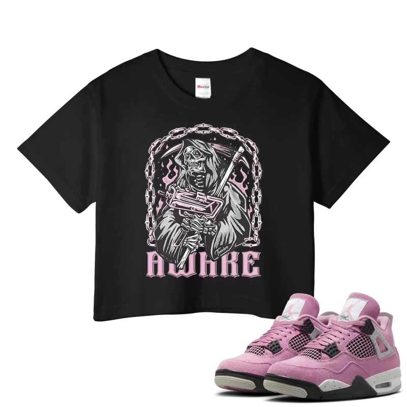 TeeVivo Crop Top Match Air Jordan 4 Retro Orchid Awake – Air Jordan 4 Crop Top, AJ4 Crop Top