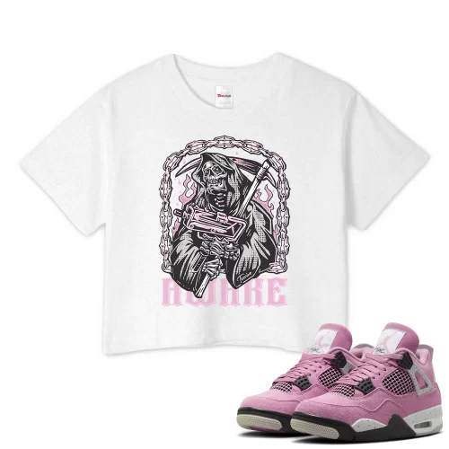 TeeVivo Crop Top Match Air Jordan 4 Retro Orchid Awake – Air Jordan 4 Crop Top, AJ4 Crop Top