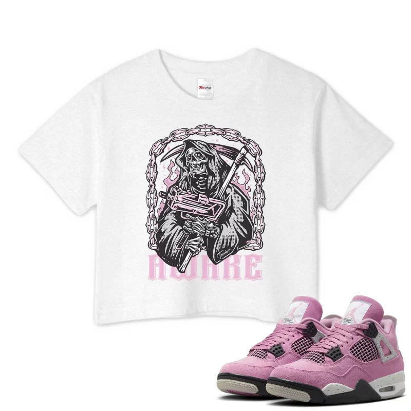 TeeVivo Crop Top Match Air Jordan 4 Retro Orchid Awake – Air Jordan 4 Crop Top, AJ4 Crop Top
