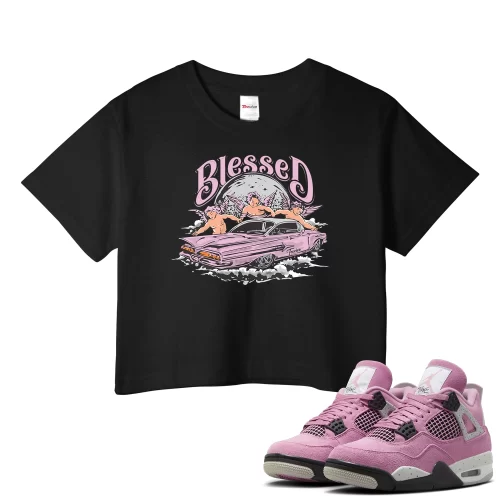 TeeVivo Crop Top Match Air Jordan 4 Retro Orchid Blessed – Air Jordan 4 Crop Top, AJ4 Crop Top