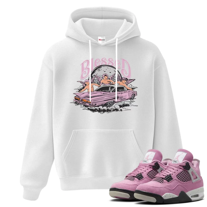 TeeVivo Hoodie Match Air Jordan 4 Retro Orchid Blessed – Air Jordan 4 Hoodie, AJ4 Hoodie