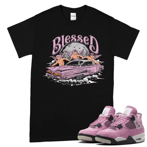 TeeVivo T-Shirt Match Air Jordan 4 Retro Orchid Blessed – Air Jordan 4 Shirt, AJ4 Shirt
