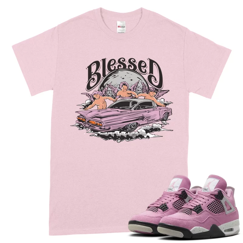 TeeVivo T-Shirt Match Air Jordan 4 Retro Orchid Blessed – Air Jordan 4 Shirt, AJ4 Shirt