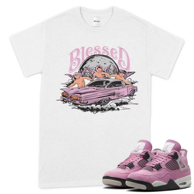 TeeVivo T-Shirt Match Air Jordan 4 Retro Orchid Blessed – Air Jordan 4 Shirt, AJ4 Shirt