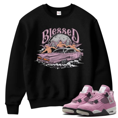 TeeVivo Sweatshirt Match Air Jordan 4 Retro Orchid Blessed – Air Jordan 4 Sweatshirt, AJ4 Sweatshirt