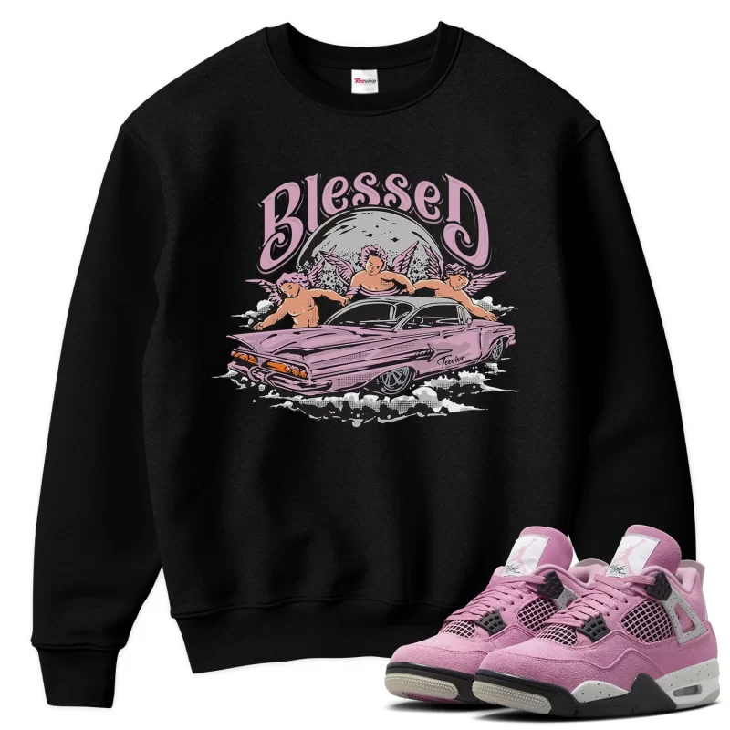 TeeVivo Sweatshirt Match Air Jordan 4 Retro Orchid Blessed – Air Jordan 4 Sweatshirt, AJ4 Sweatshirt