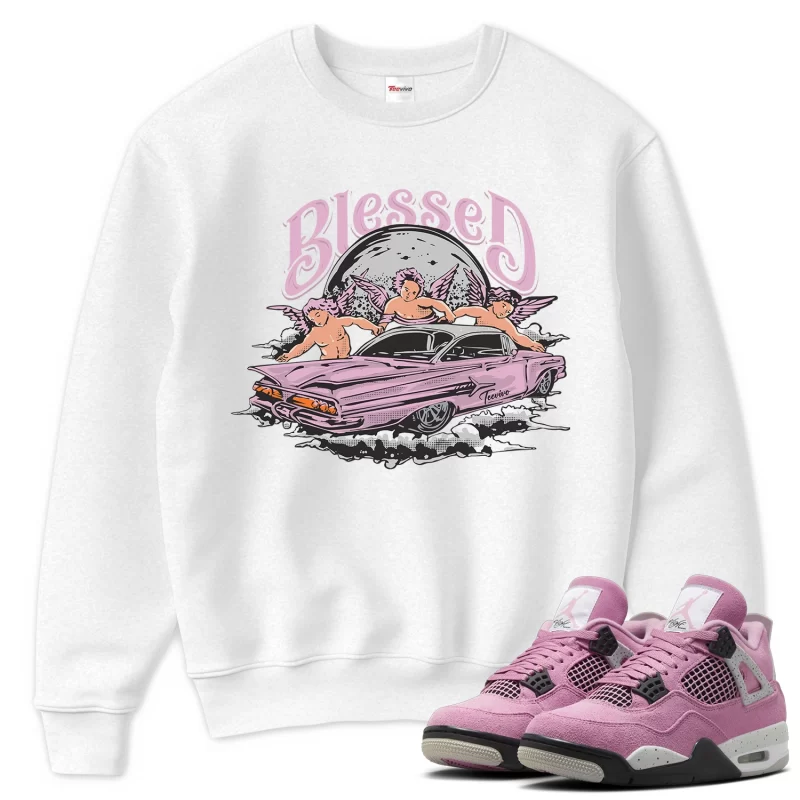 TeeVivo Sweatshirt Match Air Jordan 4 Retro Orchid Blessed – Air Jordan 4 Sweatshirt, AJ4 Sweatshirt