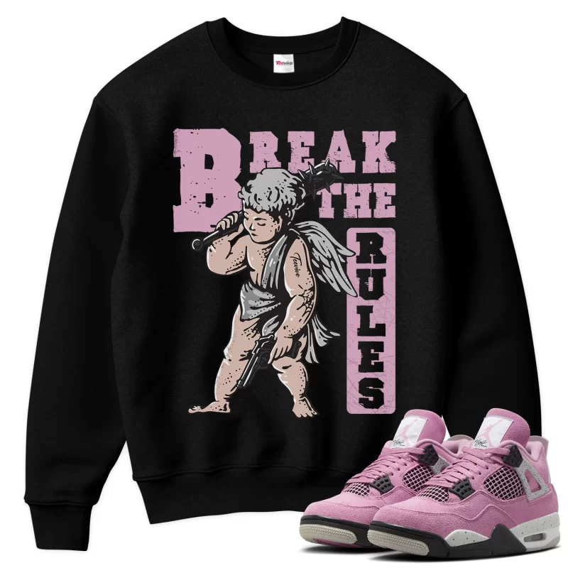 TeeVivo Sweatshirt Match Air Jordan 4 Retro Orchid Break the rules – Air Jordan 4 Sweatshirt, AJ4 Sweatshirt