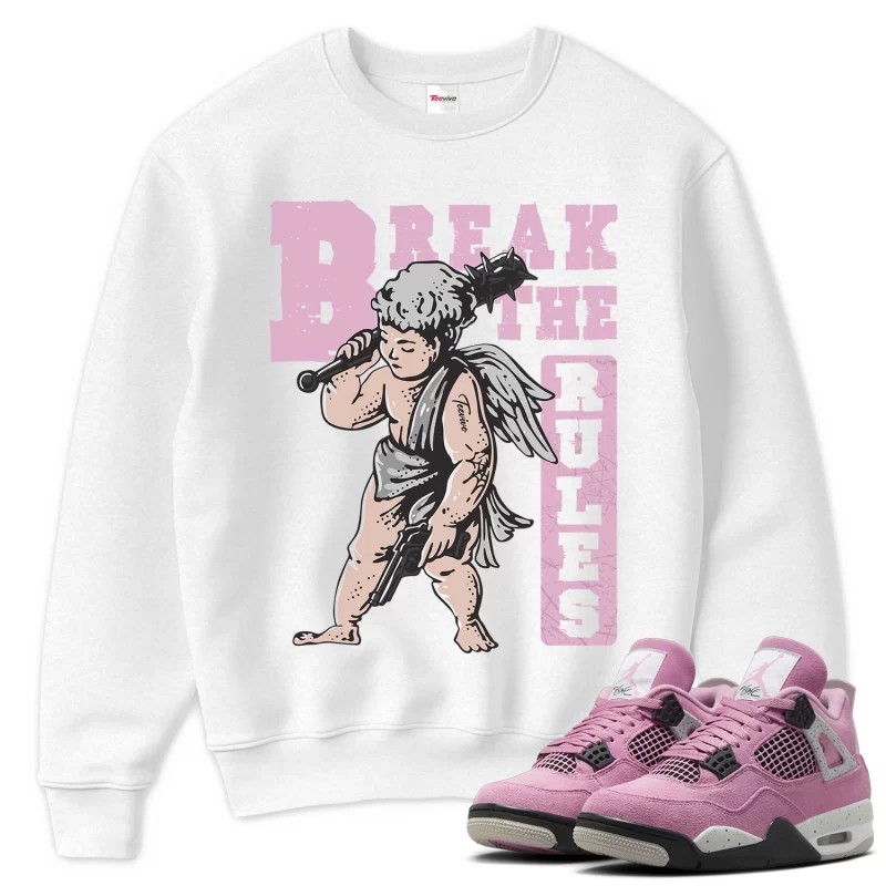 TeeVivo Sweatshirt Match Air Jordan 4 Retro Orchid Break the rules – Air Jordan 4 Sweatshirt, AJ4 Sweatshirt