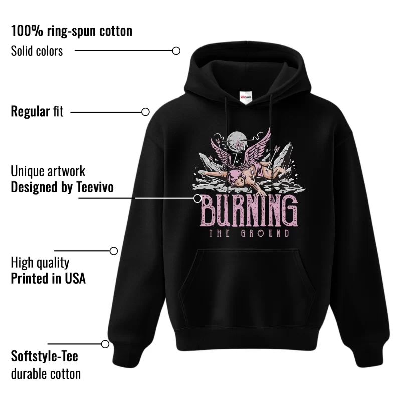 TeeVivo Hoodie Match Air Jordan 4 Retro Orchid Burning the ground – Air Jordan 4 Hoodie, AJ4 Hoodie