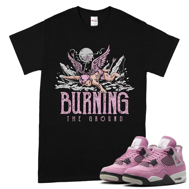 TeeVivo T-Shirt Match Air Jordan 4 Retro Orchid Burning the ground – Air Jordan 4 Shirt, AJ4 Shirt