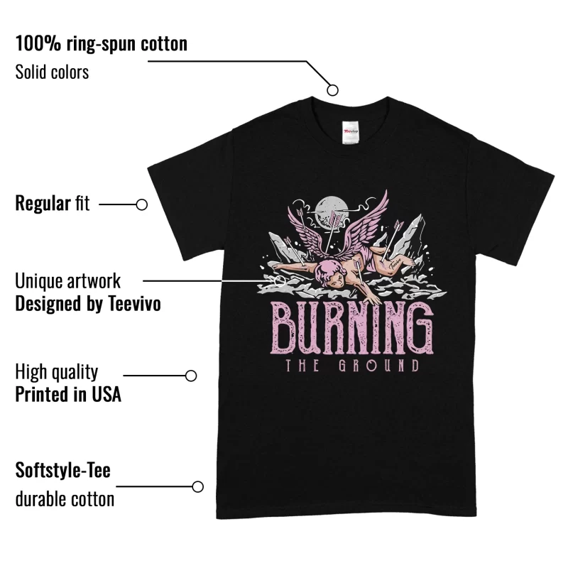 TeeVivo T-Shirt Match Air Jordan 4 Retro Orchid Burning the ground – Air Jordan 4 Shirt, AJ4 Shirt
