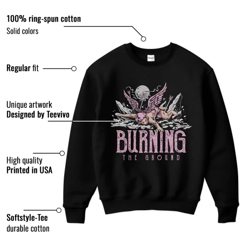 TeeVivo Sweatshirt Match Air Jordan 4 Retro Orchid Burning the ground – Air Jordan 4 Sweatshirt, AJ4 Sweatshirt
