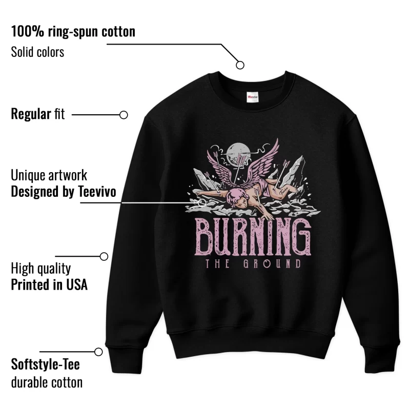 TeeVivo Sweatshirt Match Air Jordan 4 Retro Orchid Burning the ground – Air Jordan 4 Sweatshirt, AJ4 Sweatshirt
