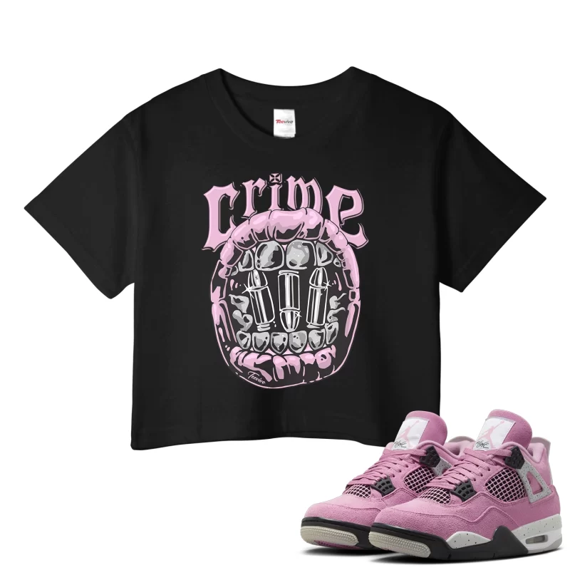 TeeVivo Crop Top Match Air Jordan 4 Retro Orchid Crime – Air Jordan 4 Crop Top, AJ4 Crop Top