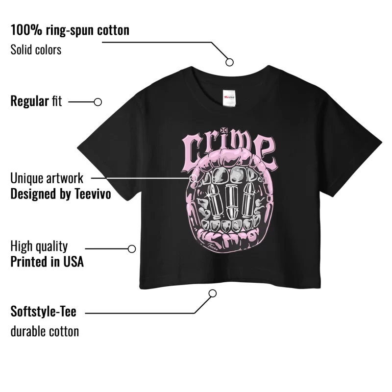 TeeVivo Crop Top Match Air Jordan 4 Retro Orchid Crime – Air Jordan 4 Crop Top, AJ4 Crop Top