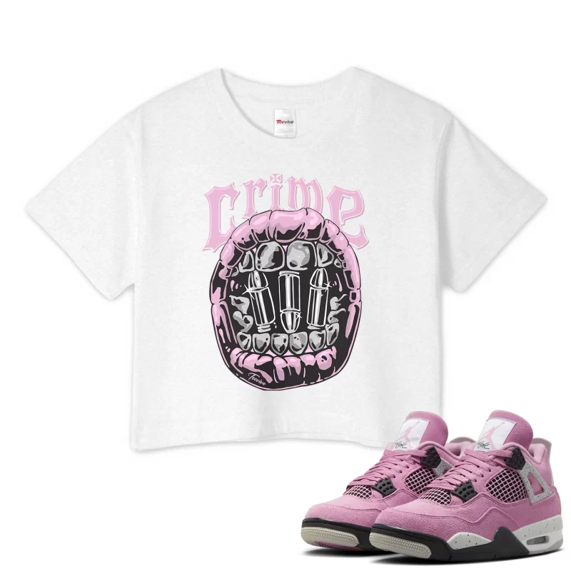 TeeVivo Crop Top Match Air Jordan 4 Retro Orchid Crime – Air Jordan 4 Crop Top, AJ4 Crop Top