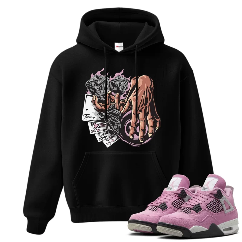 TeeVivo Hoodie Match Air Jordan 4 Retro Orchid Gambling – Air Jordan 4 Hoodie, AJ4 Hoodie