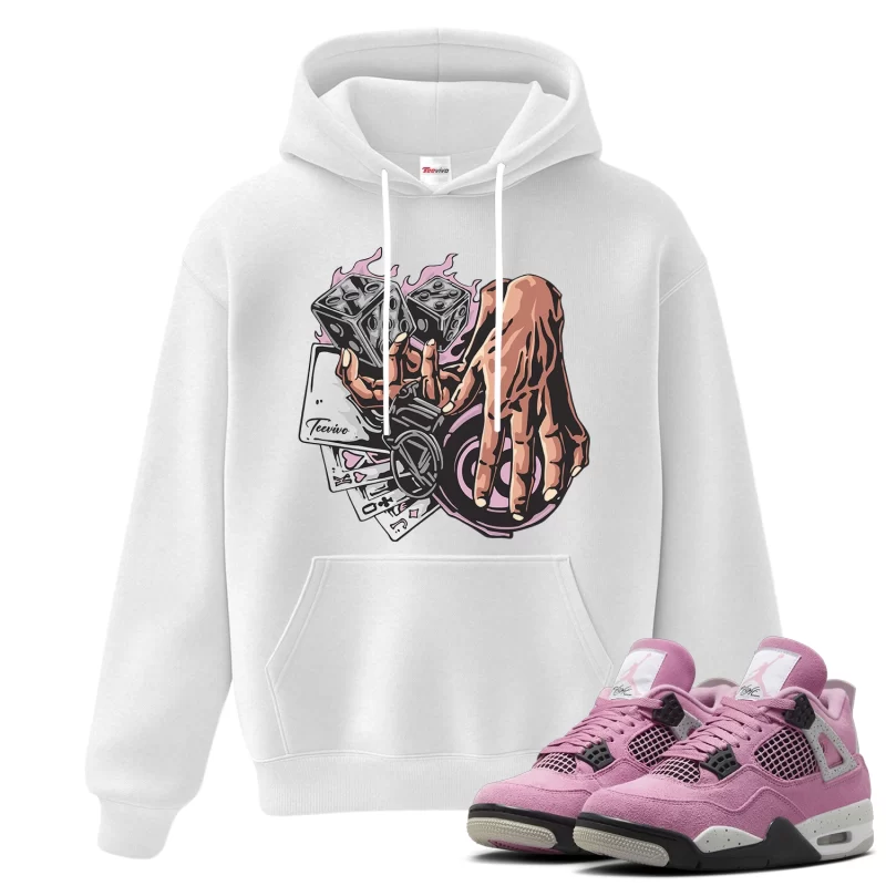 TeeVivo Hoodie Match Air Jordan 4 Retro Orchid Gambling – Air Jordan 4 Hoodie, AJ4 Hoodie