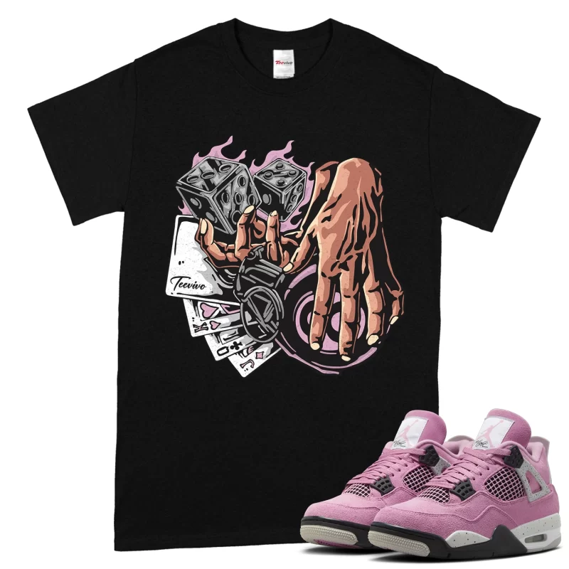 TeeVivo T-Shirt Match Air Jordan 4 Retro Orchid Gambling – Air Jordan 4 Shirt, AJ4 Shirt