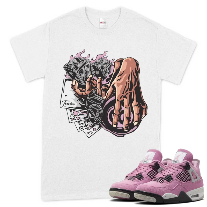 TeeVivo T-Shirt Match Air Jordan 4 Retro Orchid Gambling – Air Jordan 4 Shirt, AJ4 Shirt