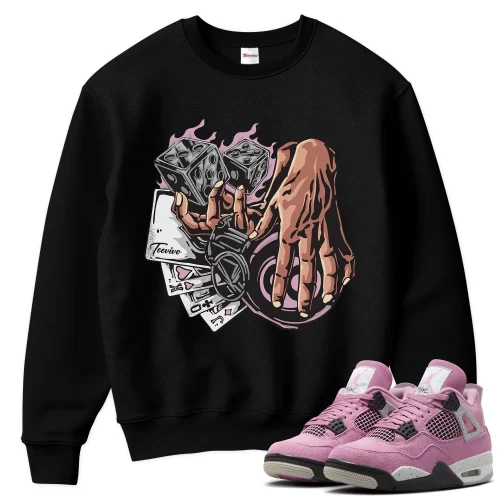 TeeVivo Sweatshirt Match Air Jordan 4 Retro Orchid Gambling – Air Jordan 4 Sweatshirt, AJ4 Sweatshirt