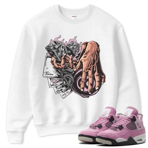 TeeVivo Sweatshirt Match Air Jordan 4 Retro Orchid Gambling – Air Jordan 4 Sweatshirt, AJ4 Sweatshirt