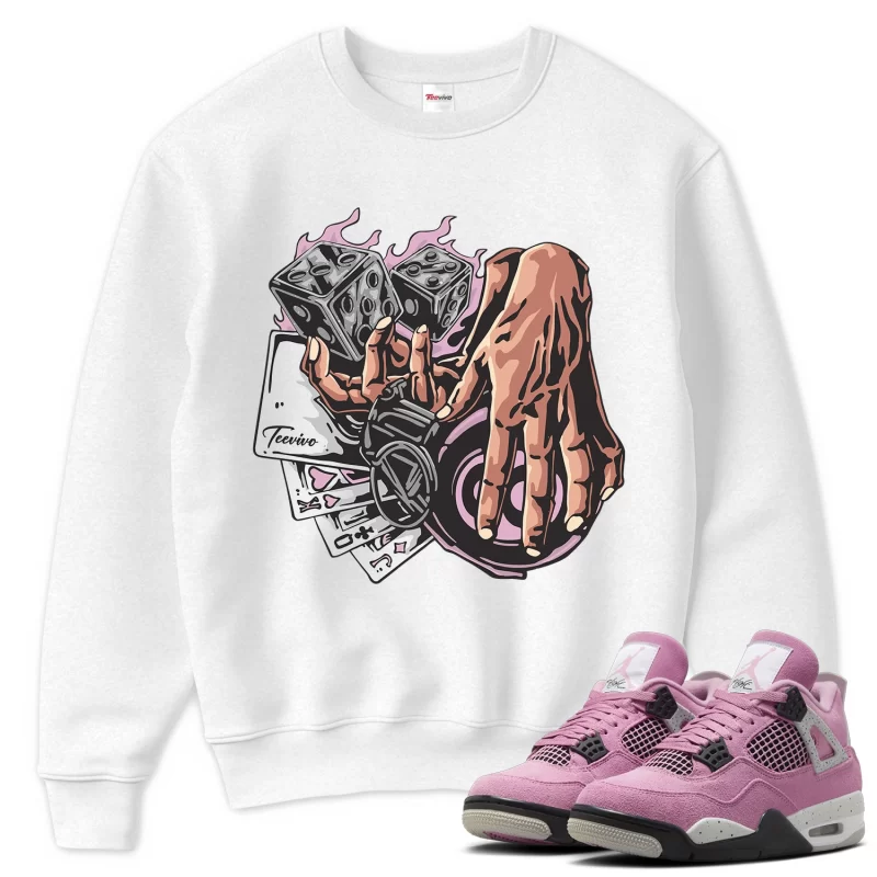 TeeVivo Sweatshirt Match Air Jordan 4 Retro Orchid Gambling – Air Jordan 4 Sweatshirt, AJ4 Sweatshirt