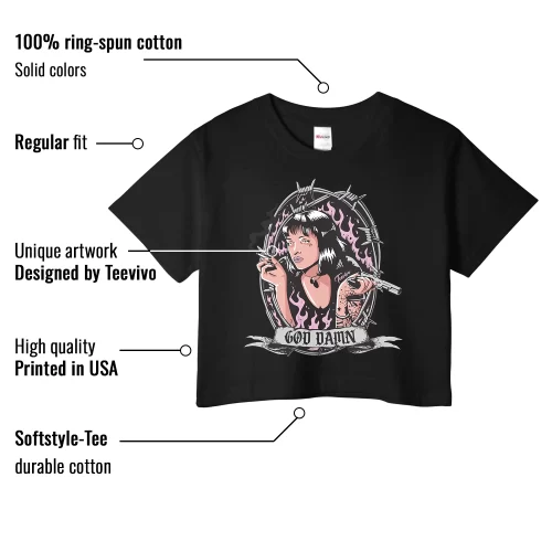 TeeVivo Crop Top Match Air Jordan 4 Retro Orchid God Daaamn – Air Jordan 4 Crop Top, AJ4 Crop Top