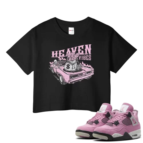 TeeVivo Crop Top Match Air Jordan 4 Retro Orchid Heaven vibes – Air Jordan 4 Crop Top, AJ4 Crop Top