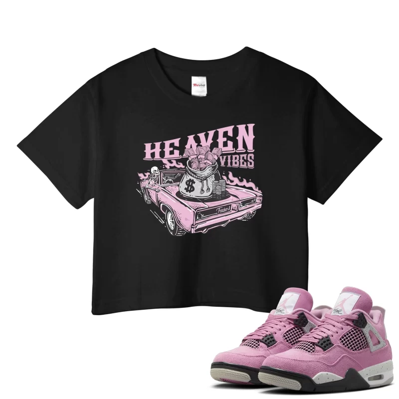 TeeVivo Crop Top Match Air Jordan 4 Retro Orchid Heaven vibes – Air Jordan 4 Crop Top, AJ4 Crop Top