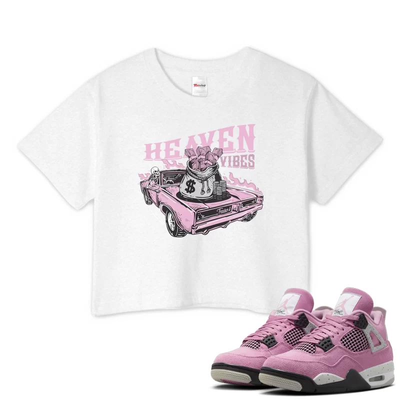 TeeVivo Crop Top Match Air Jordan 4 Retro Orchid Heaven vibes – Air Jordan 4 Crop Top, AJ4 Crop Top