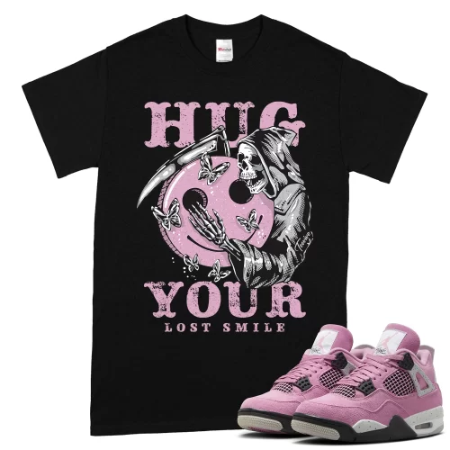 TeeVivo T-Shirt Match Air Jordan 4 Retro Orchid Hug your lost smile – Air Jordan 4 Shirt, AJ4 Shirt