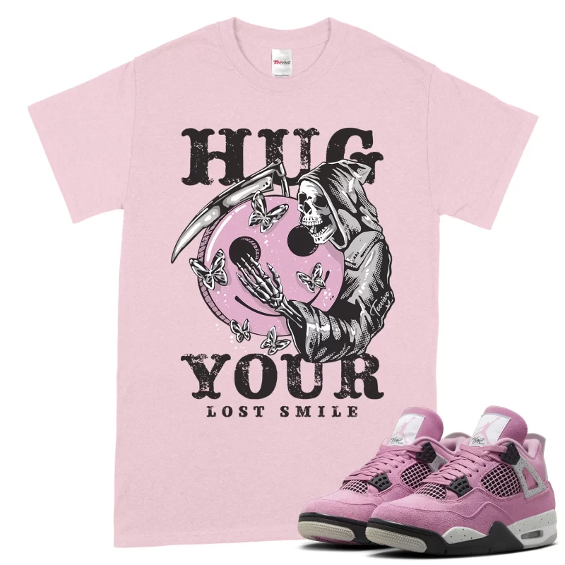 TeeVivo T-Shirt Match Air Jordan 4 Retro Orchid Hug your lost smile – Air Jordan 4 Shirt, AJ4 Shirt