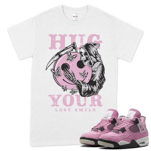 TeeVivo T-Shirt Match Air Jordan 4 Retro Orchid Hug your lost smile – Air Jordan 4 Shirt, AJ4 Shirt