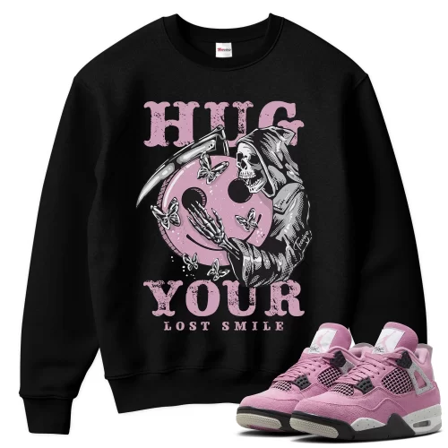 TeeVivo Sweatshirt Match Air Jordan 4 Retro Orchid Hug your lost smile – Air Jordan 4 Sweatshirt, AJ4 Sweatshirt