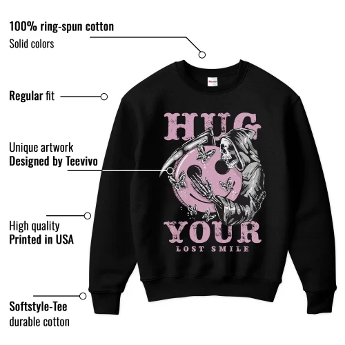 TeeVivo Sweatshirt Match Air Jordan 4 Retro Orchid Hug your lost smile – Air Jordan 4 Sweatshirt, AJ4 Sweatshirt