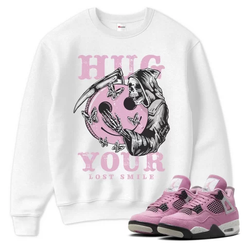 TeeVivo Sweatshirt Match Air Jordan 4 Retro Orchid Hug your lost smile – Air Jordan 4 Sweatshirt, AJ4 Sweatshirt