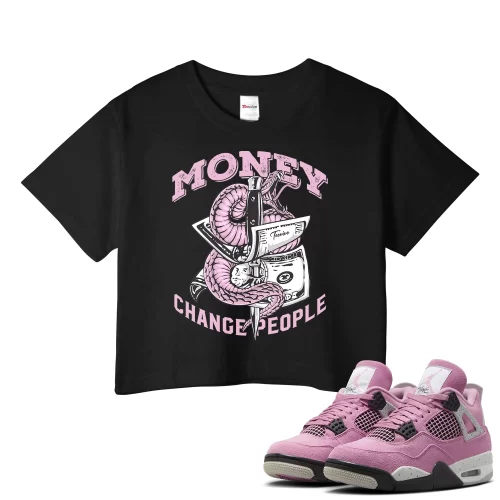 TeeVivo Crop Top Match Air Jordan 4 Retro Orchid Money change people – Air Jordan 4 Crop Top, AJ4 Crop Top