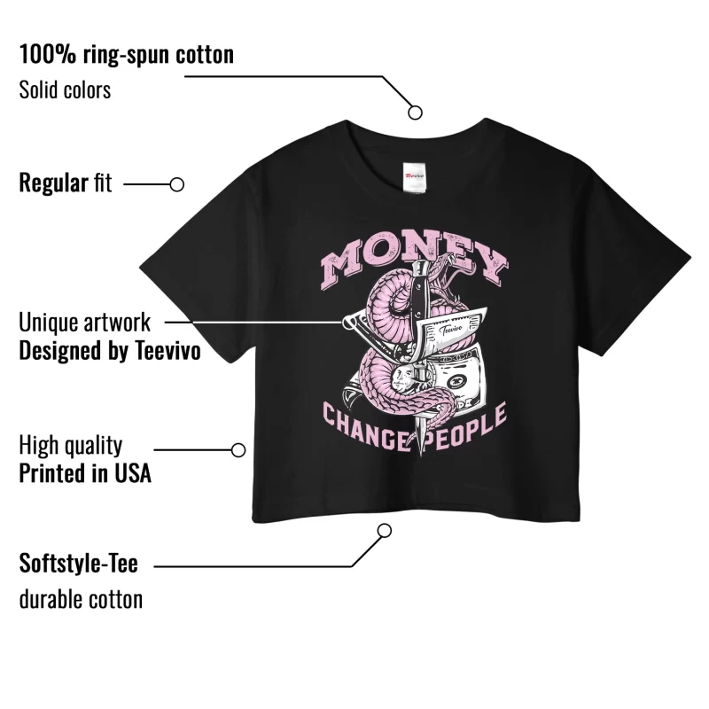 TeeVivo Crop Top Match Air Jordan 4 Retro Orchid Money change people – Air Jordan 4 Crop Top, AJ4 Crop Top