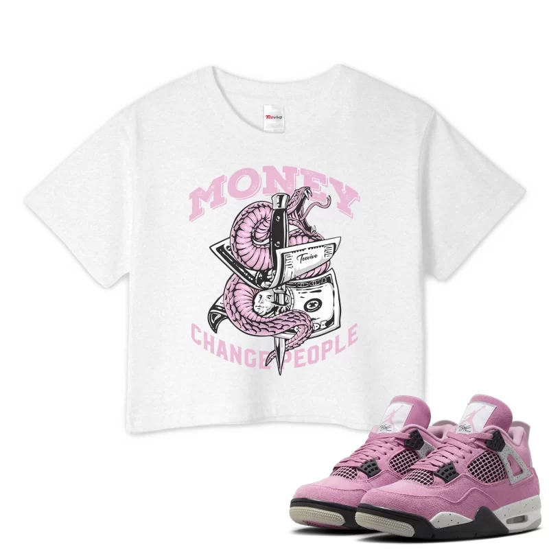 TeeVivo Crop Top Match Air Jordan 4 Retro Orchid Money change people – Air Jordan 4 Crop Top, AJ4 Crop Top