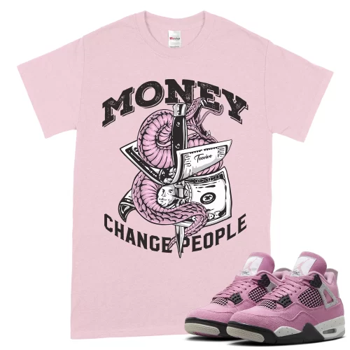 TeeVivo T-Shirt Match Air Jordan 4 Retro Orchid Money change people – Air Jordan 4 Shirt, AJ4 Shirt