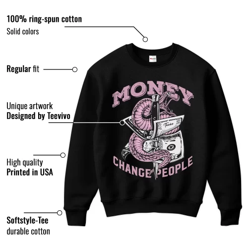TeeVivo Sweatshirt Match Air Jordan 4 Retro Orchid Money change people – Air Jordan 4 Sweatshirt, AJ4 Sweatshirt