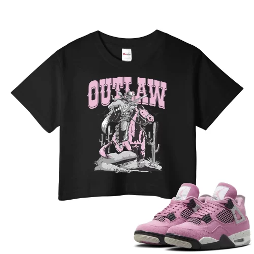 TeeVivo Crop Top Match Air Jordan 4 Retro Orchid Outlaw – Air Jordan 4 Crop Top, AJ4 Crop Top