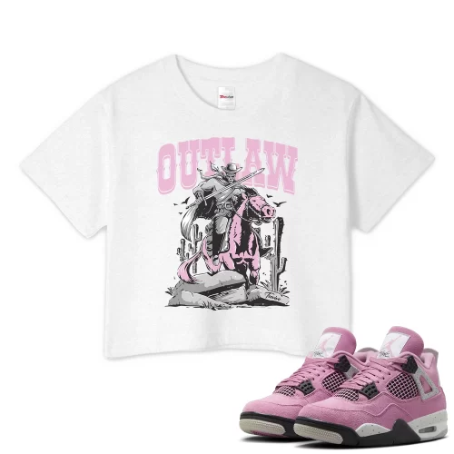 TeeVivo Crop Top Match Air Jordan 4 Retro Orchid Outlaw – Air Jordan 4 Crop Top, AJ4 Crop Top