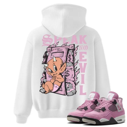 TeeVivo Hoodie Match Air Jordan 4 Retro Orchid Speak no evil – Air Jordan 4 Hoodie, AJ4 Hoodie