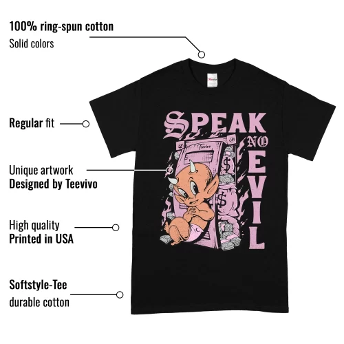 TeeVivo T-Shirt Match Air Jordan 4 Retro Orchid Speak no evil – Air Jordan 4 Shirt, AJ4 Shirt