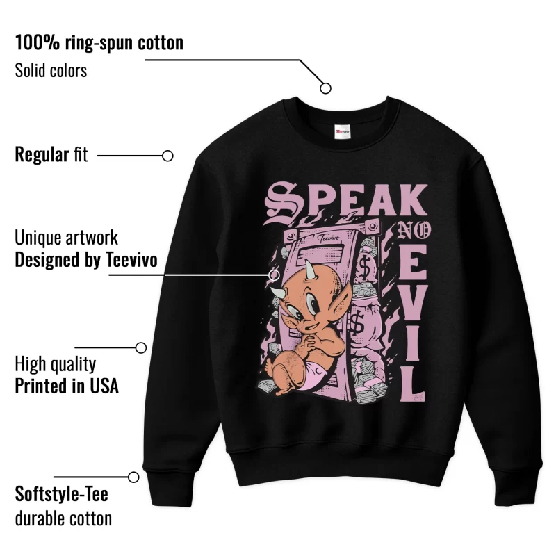 TeeVivo Sweatshirt Match Air Jordan 4 Retro Orchid Speak no evil – Air Jordan 4 Sweatshirt, AJ4 Sweatshirt