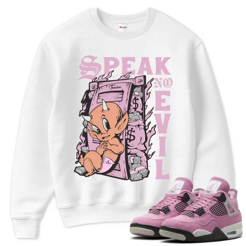 TeeVivo Sweatshirt Match Air Jordan 4 Retro Orchid Speak no evil – Air Jordan 4 Sweatshirt, AJ4 Sweatshirt