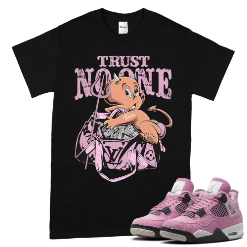 TeeVivo T-Shirt Match Air Jordan 4 Retro Orchid Trust no one – Air Jordan 4 Shirt, AJ4 Shirt